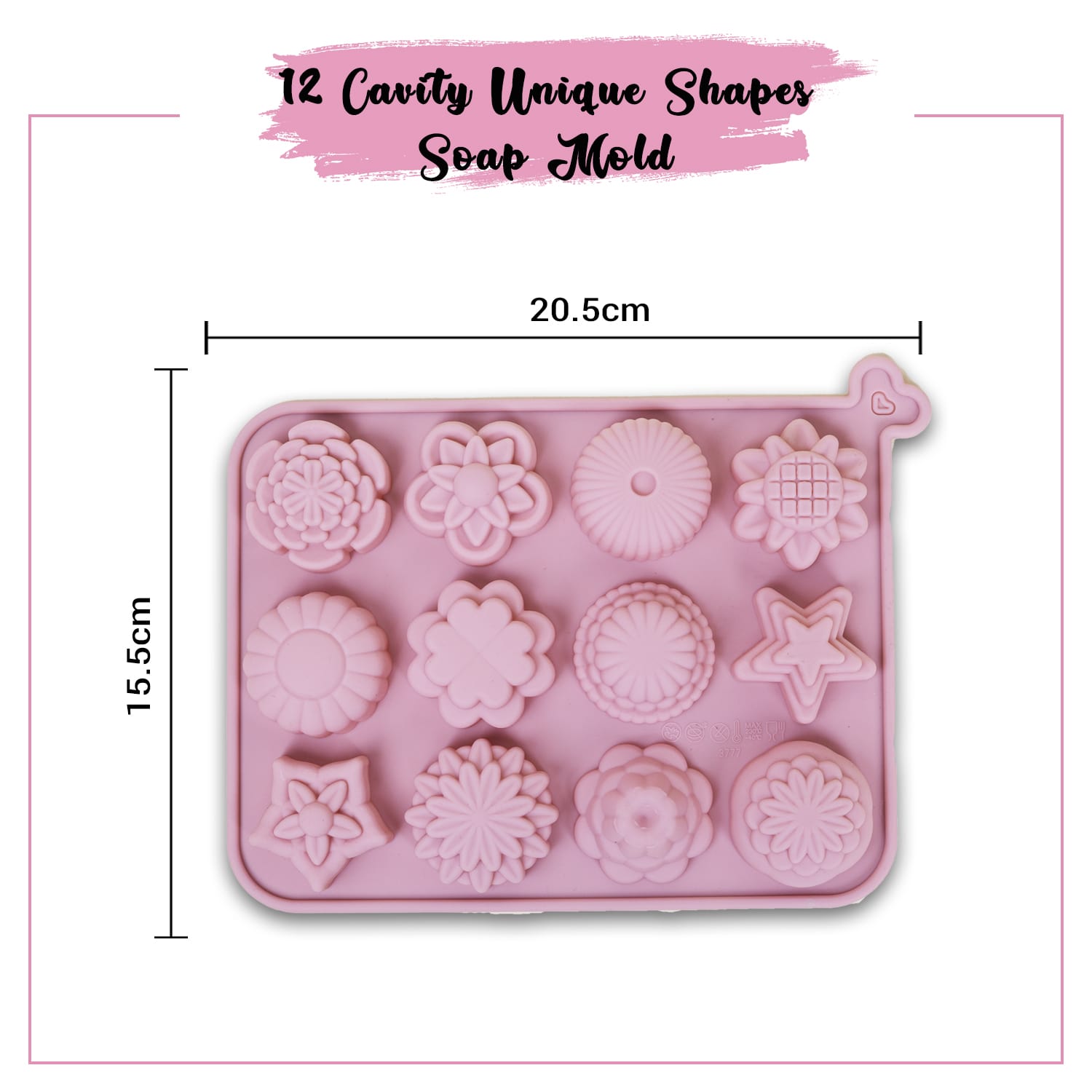Buy 12 Cavity Multi Shape Silicone Soap Mold Online – VedaOils
