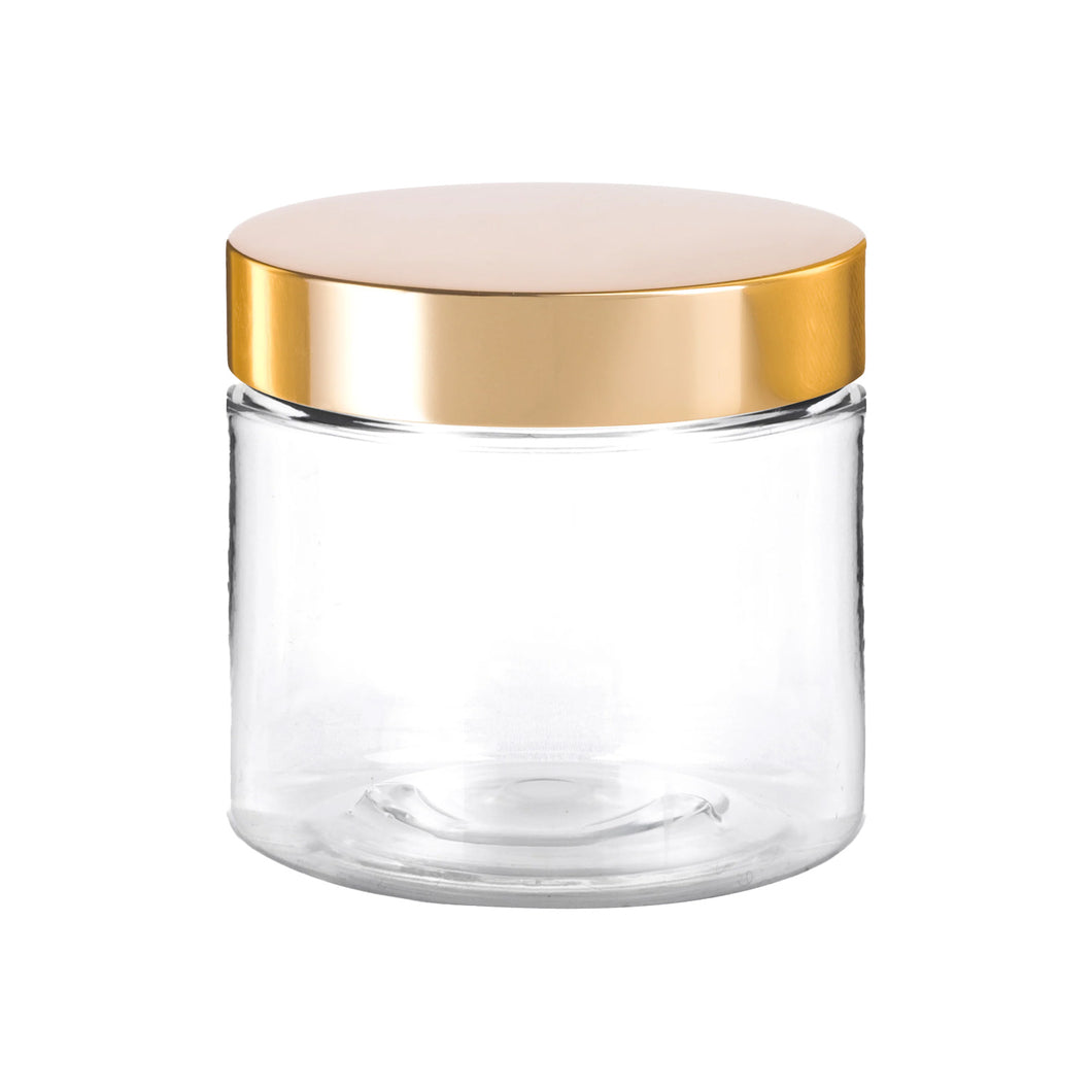 Transparent Candle Jar with Golden Lid - Buy 1 Get 1 Free