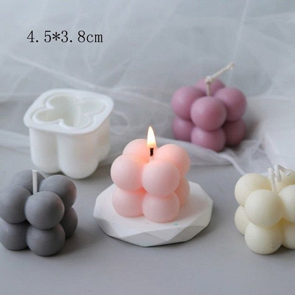 2D Bubble Candle Silicone Mould 15 Cavities Length