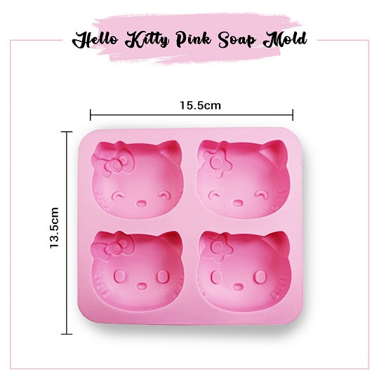 Pink Color Hello Kitty Silicone Soap Mold Dimension 
