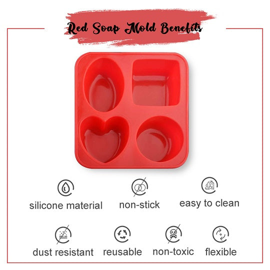 4 Cavity Circle Square Oval Heart (4 in 1) Shape Silicone Mold Benefits