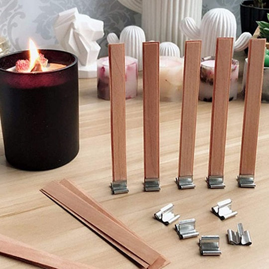 Candle Wood Wick Sustainer Tab  Best Wooden Wicks Soy Candles - 20pcs  Natural Wood - Aliexpress
