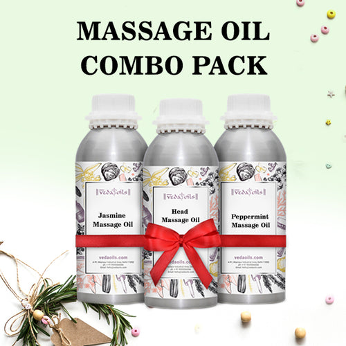 Massage Oils Combo Pack - Box of 3 oils ( Customizable - 1 KG Each )