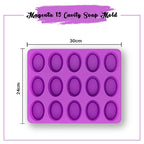 Oval Shape Silicone Mold ( 15 Cavity ) Dimension