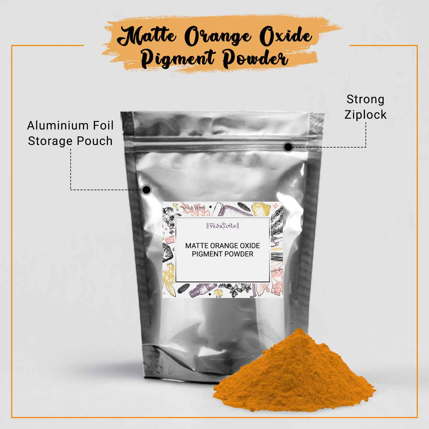 Pure Matte Orange Oxide Pigment Powder