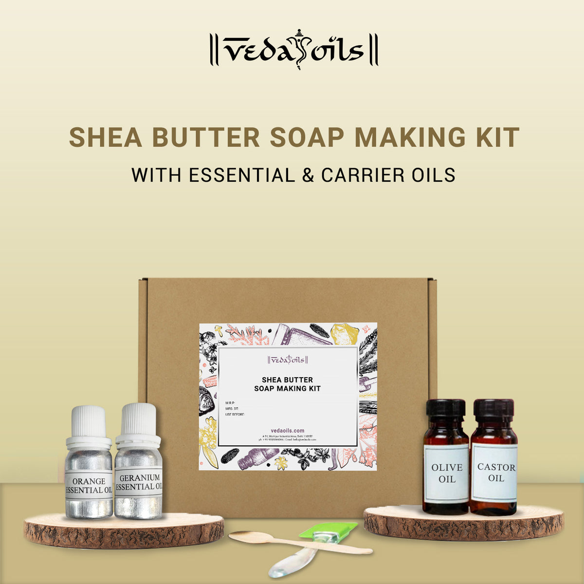 Shea Butter Soap Making Kit wih essential & Carrier oils